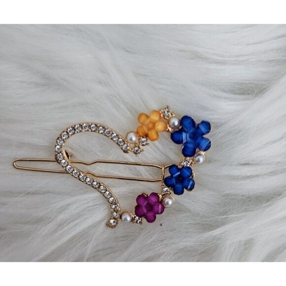 12 Pcs - Rhinestone Flower hair clip Bobby pin hair clip Bling Crystal Love Pins - Picture 9 of 10